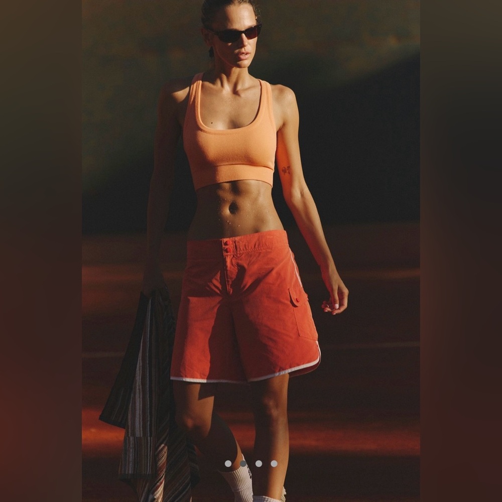 Free People Movement Crystal Waters Board Shorts in Dark Red Scarlett Combo